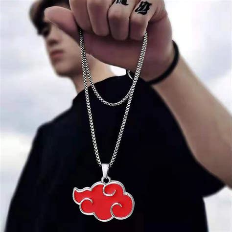 Akatsuki Collar Con Colgante De Nube Roja Para Mujer Accesorios De