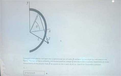 Solved Consider A Thin Plastic Rod Bent Into A Semicircular Chegg