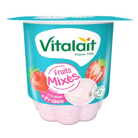 Yaourt aux Fruits Mixés Fraise 100g Vitalait