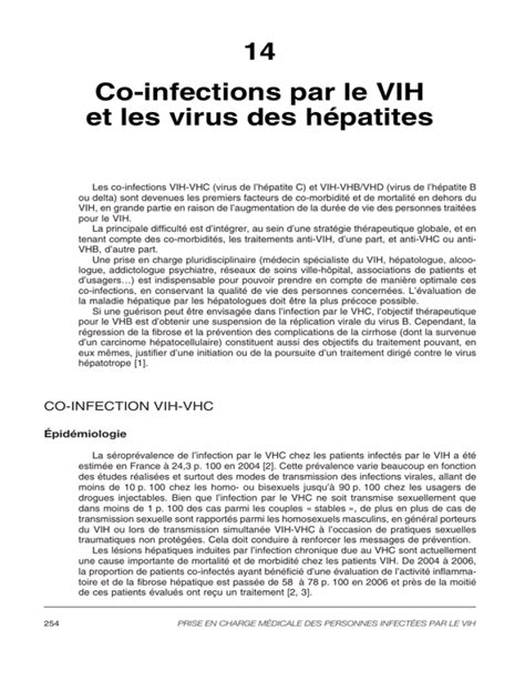 14 Co infections par le VIH et les virus des hépatites