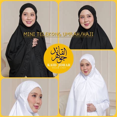 Mini Telekung Mini Telekong Kain Cotton Poket Berzip Untuk Umrah