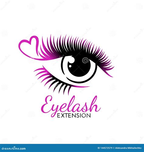 Cute Eyelash Extension Logo Isolated On White Stock Vector