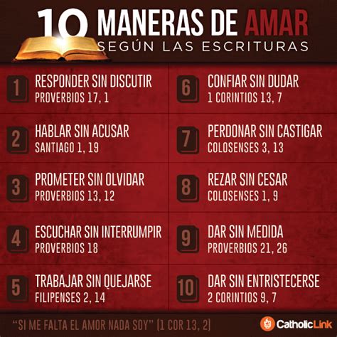 Infografía 10 Maneras De Amar Según La Biblia Catholic Link