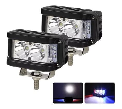 Par De Faros Led Side Shooter Leds Estrobo Rojo Azul Env O Gratis