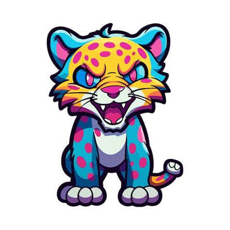 Premium Vector Jaguar Colorful Watercolor Cartoon Kawaii Character