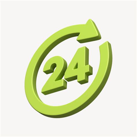 3D green 24hr sign, customer | Free Photo - rawpixel