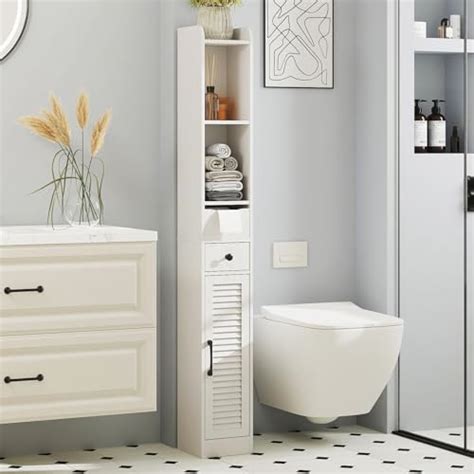 Tangkula Tall Slim Bathroom Storage Cabinet 71 Freestanding Bathroom Cabinet W2