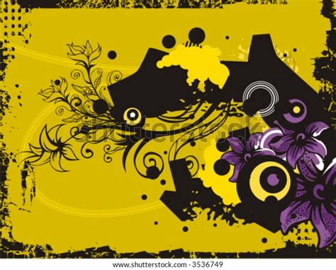 Floral Grunge Vector Background Stock Vector Royalty Free 3536749