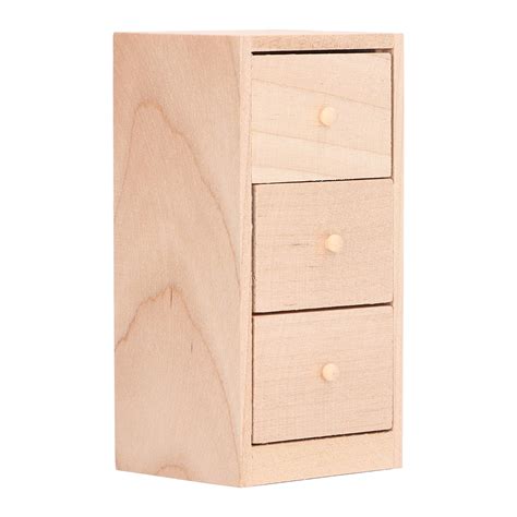 Mini Cabinet Model With 3 Layer Drawer Doll House Storage Furniture For