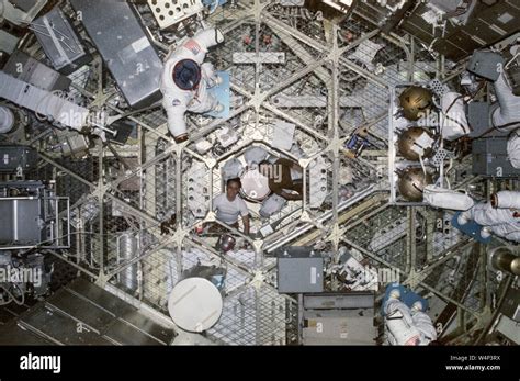 Astronauts Edward G Gibson And Gerald P Carr In The Airlock Module Of