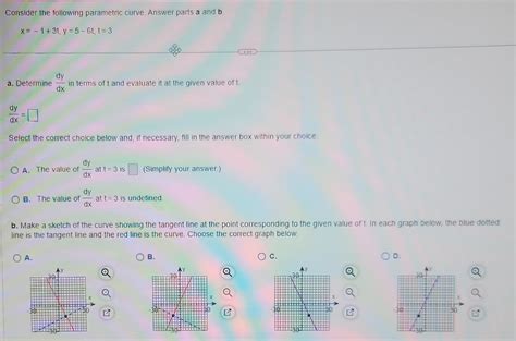 Solved Consider The Following Parametric Curve Answer Parts