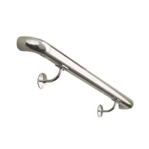 Lido Designs 6 Ft Satin Brushed Solid Stainless Steel Bar Foot Rail