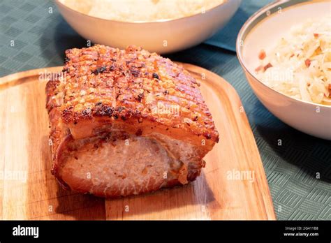 Pork Roast Austrian Style Called Schweinebraten Stock Photo Alamy