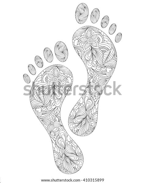 Vector Illustration Floral Human Footprints On Stock Vector Royalty