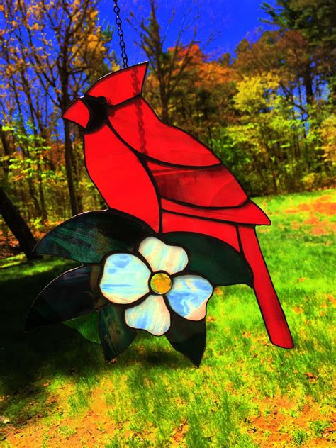 Suncatcher Stained Glass Cardinal Etsy