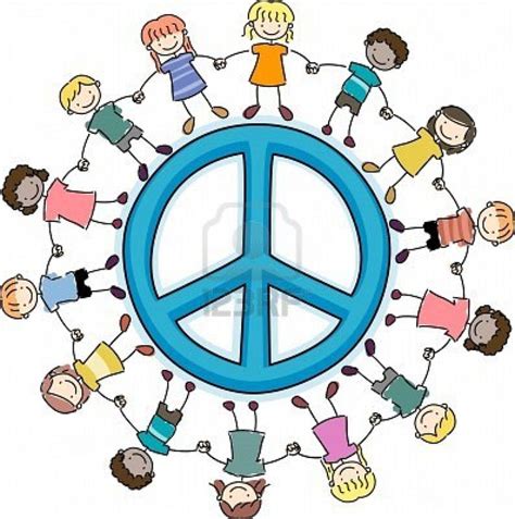 Illustration of Kids Surrounding a Peace Sign | Peace, Peace sign ...