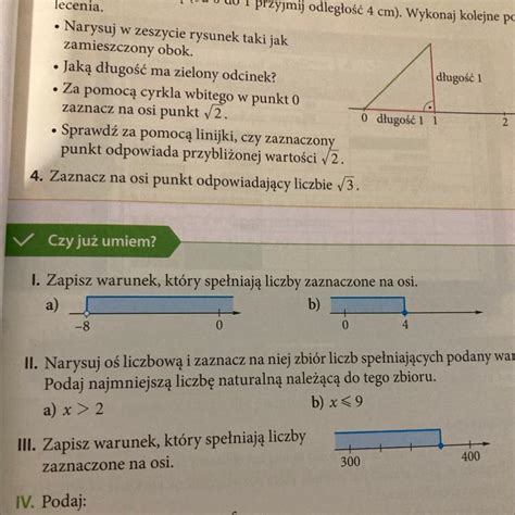 Czy już umiem I Zapisz warunek który spełniają liczby zaznaczone na