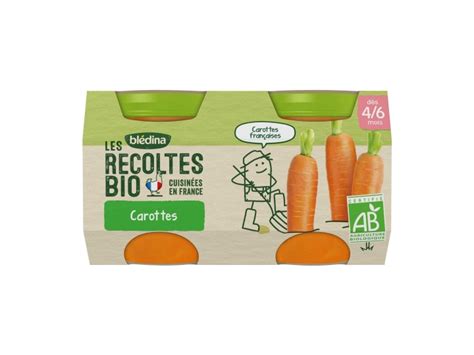 Blédina Les Récoltes BIO Dès 4 et 6 mois Petits Pots Légumes