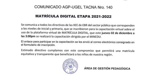 Matrícula digital etapa 2021 2022 Noticias Unidad de Gestión