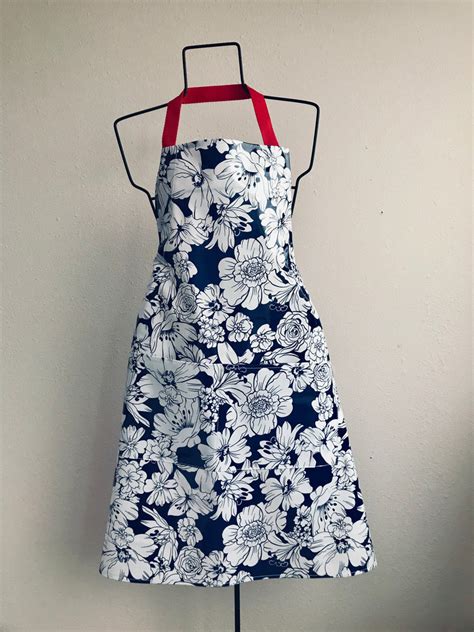 victoria navy blue apron oilcloth international