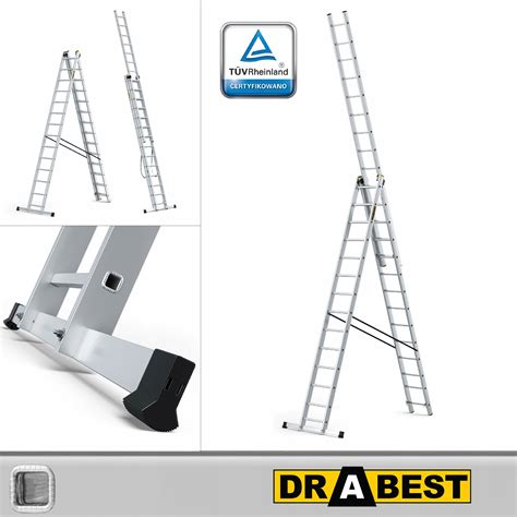 Drabina Aluminiowa Wielofunkcyjna 3x14 Stopniowa DRABEST PRO 150kg DR