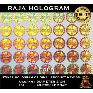 Jual STIKER HOLOGRAM ORIGINAL PRODUCT NEW 3D CETAK STICKER SEGEL LABEL