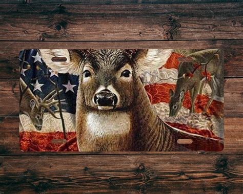 Deer With American Flag Etsy