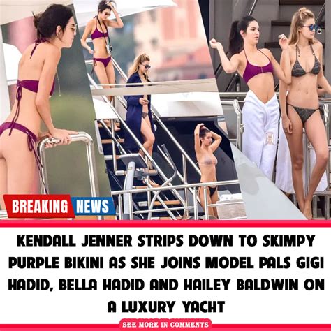 Kendall Jenner Strips Down To Skimpy Purple Bikini As She Joins Model