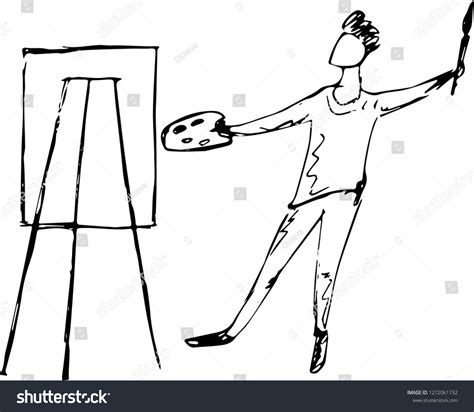 Painter Easel Vector Illustration Stock Vector Royalty Free