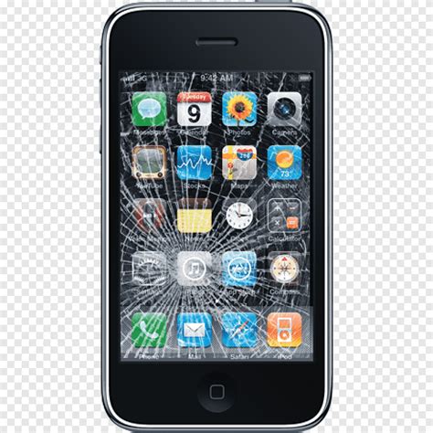 IPhone 3G iPhone X Телефон Apple, счупен екран, 3G iPhone, ябълка png ...