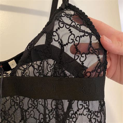 Gucci Gg Tulle Bodysuit Size Large Proof Of Depop