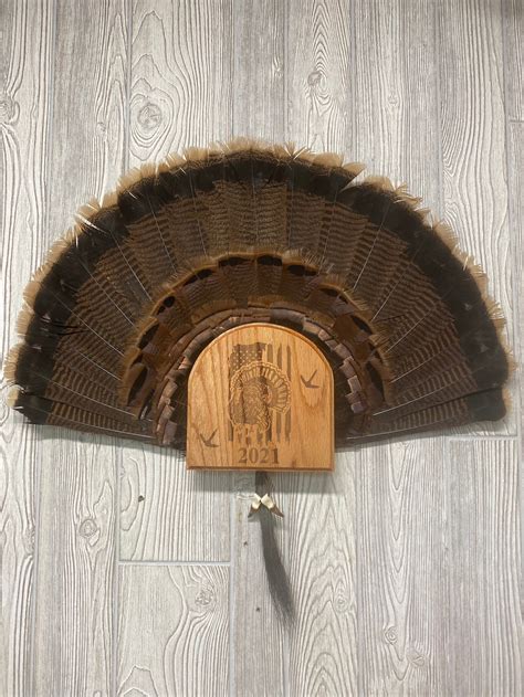 Turkey Fan And Beard Display Plaque Etsy