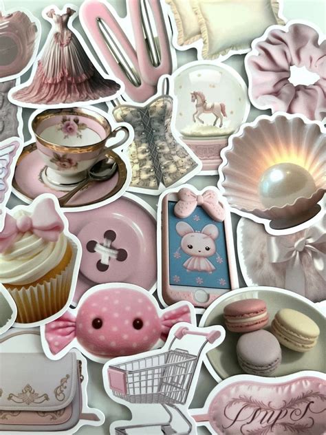Pink Coquette Aesthetic Stickers Pack Cute Pink Stickers Set Girly