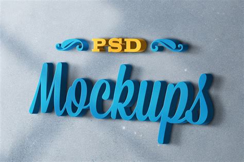 3d Logo Mockups Psd Templates