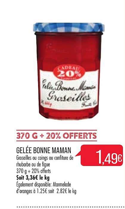 Promo Gel E Bonne Maman Chez Match