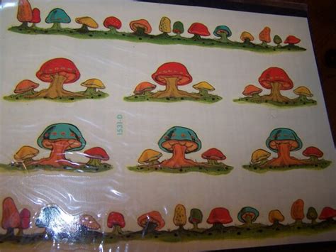 Vintage Meyercord Decals Mushrooms Two Waterslide Decals