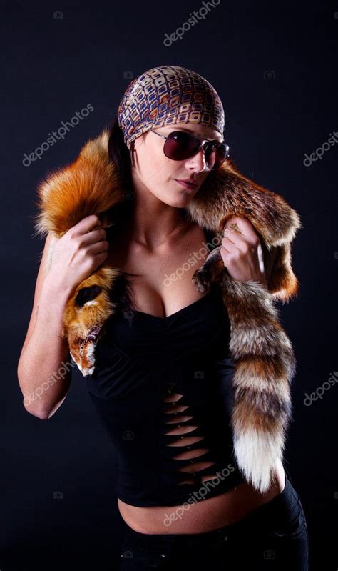Seductive Brunette Wearing Fell Stock Photo Fxquadro 1516315