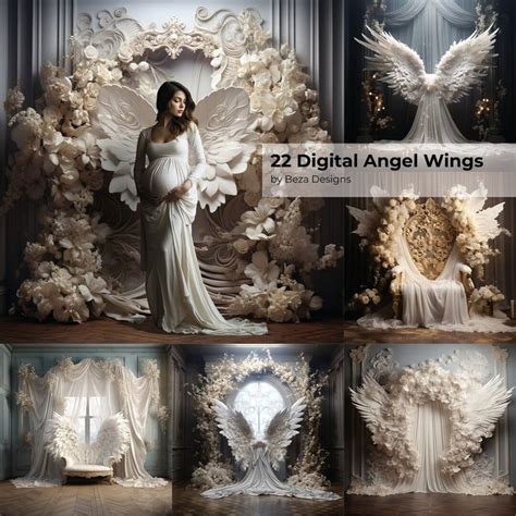 X Digital Backdrops Angel Wings Digital Backgrounds Maternity