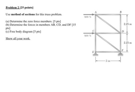 Solved Problem 2 25 Points Use Method Of Sections For This