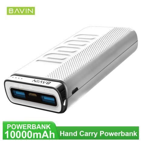 WEC528 BAVIN PC088 10000mAh Powerbank W Dual 2 1A Universal USB Port