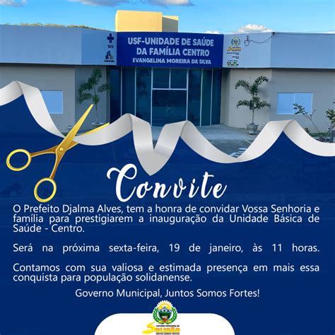 Inauguração Da Unidade Básica De Saúde Centro Convite Especial S1