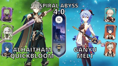 Spiral Abyss 4 0 Alhaitham Quickbloom Ganyu Melt YouTube