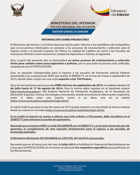 Requisitos Ingresar A La Policía Nacional Del Ecuador ~ Resultados Admision