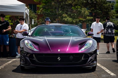 Front Of Purple Ferrari Gts Benlevy