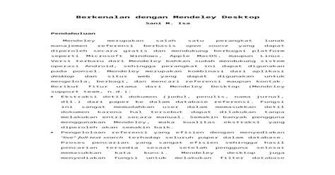 Berkenalan Dengan Mendeley Docx Document