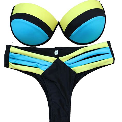 Womens Sexy Push Up Two Piece Separate Bandage Halter Swimsuits