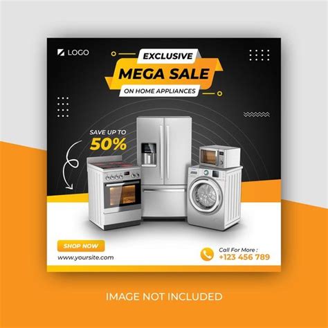 Premium Psd Home Appliances Social Media Square Banner Template