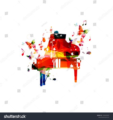 Colorful Piano Music Notes Isolated Vector Stock Vector (Royalty Free ...