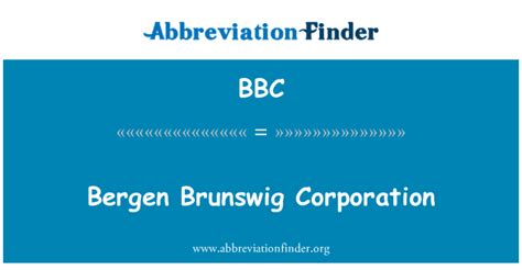 BBC Definición: Bergen Brunswig Corporation - Bergen Brunswig Corporation