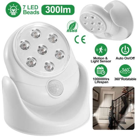 Dropship Wireless LED Spotlight 90 Degree Motion Sensor Night Lamp 360